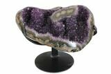 Amethyst Geode With Metal Stand - Uruguay #147934-1